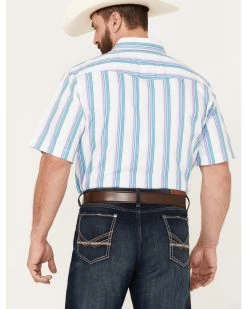 Panhandle Men's Serape Striped Short Sleeve Western Pearl Snap Shirt -Western Fashion 2000385148 440 P4