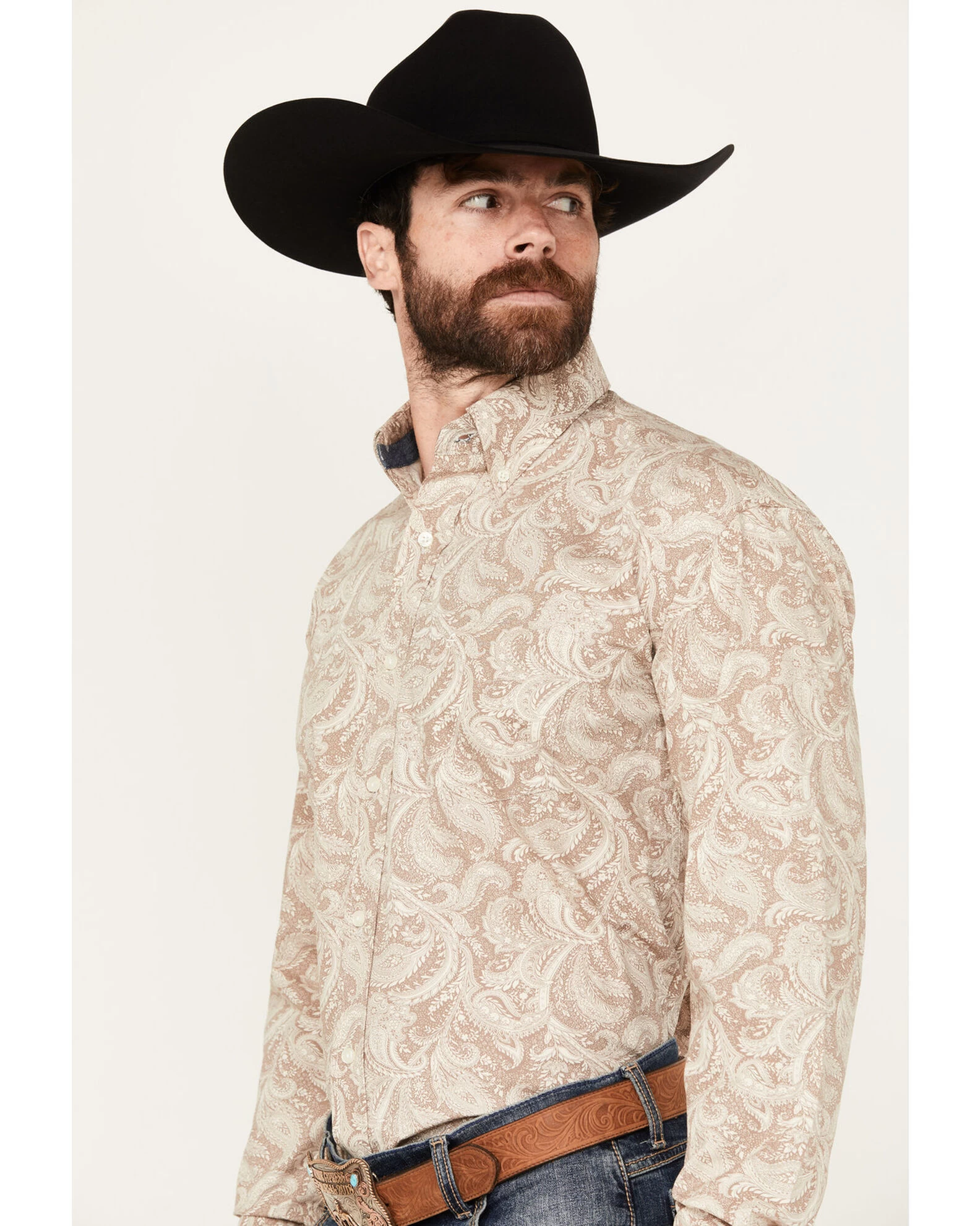 Stetson Men's Paisley Print Long Sleeve Button Down Western Shirt 4 Stetson Men's Paisley Print Long Sleeve Button Down Western Shirt - Image 2