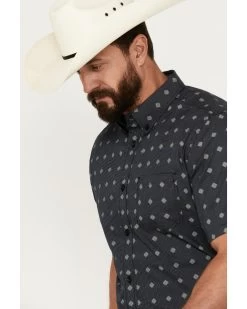Cody James Men's Galaxy Geo Print Short Sleeve Button-Down Stretch Western Shirt -Western Fashion 2000386004 410 P3