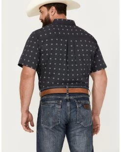 Cody James Men's Galaxy Geo Print Short Sleeve Button-Down Stretch Western Shirt -Western Fashion 2000386004 410 P4