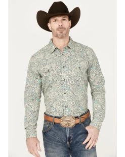 Gibson Trading Co. Men's Jackpot Paisley Print Long Sleeve Western Snap Shirt
