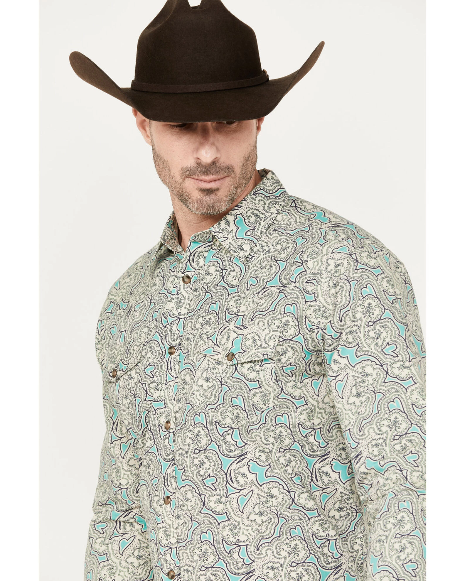 Gibson Trading Co. Men's Jackpot Paisley Print Long Sleeve Western Snap Shirt 4 Gibson Trading Co. Men's Jackpot Paisley Print Long Sleeve Western Snap Shirt - Image 2