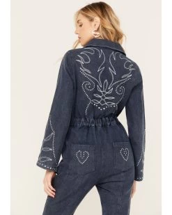 Understated Leather Women's Daredevil Denim Jumpsuit -Western Fashion 2000386318 402 P3