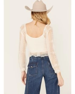 Jolt Women's Lace Smocked Long Sleeve Top -Western Fashion 2000386452 103 P4