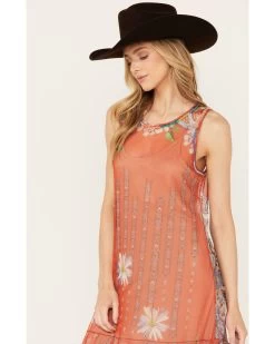 Johnny Was Women's Paisley Print Mesh Slip Dress -Western Fashion 2000386525 900 P2