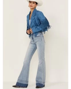 Saints & Hearts Women's Faux Suede Cropped Fringe Jacket -Western Fashion 2000386538 400 P4