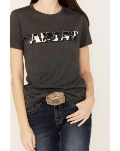 Ariat Women's Cow Print Logo Short Sleeve Graphic Tee 8 Ariat Women's Cow Print Logo Short Sleeve Graphic Tee -Western Fashion 2000386639 022 P3