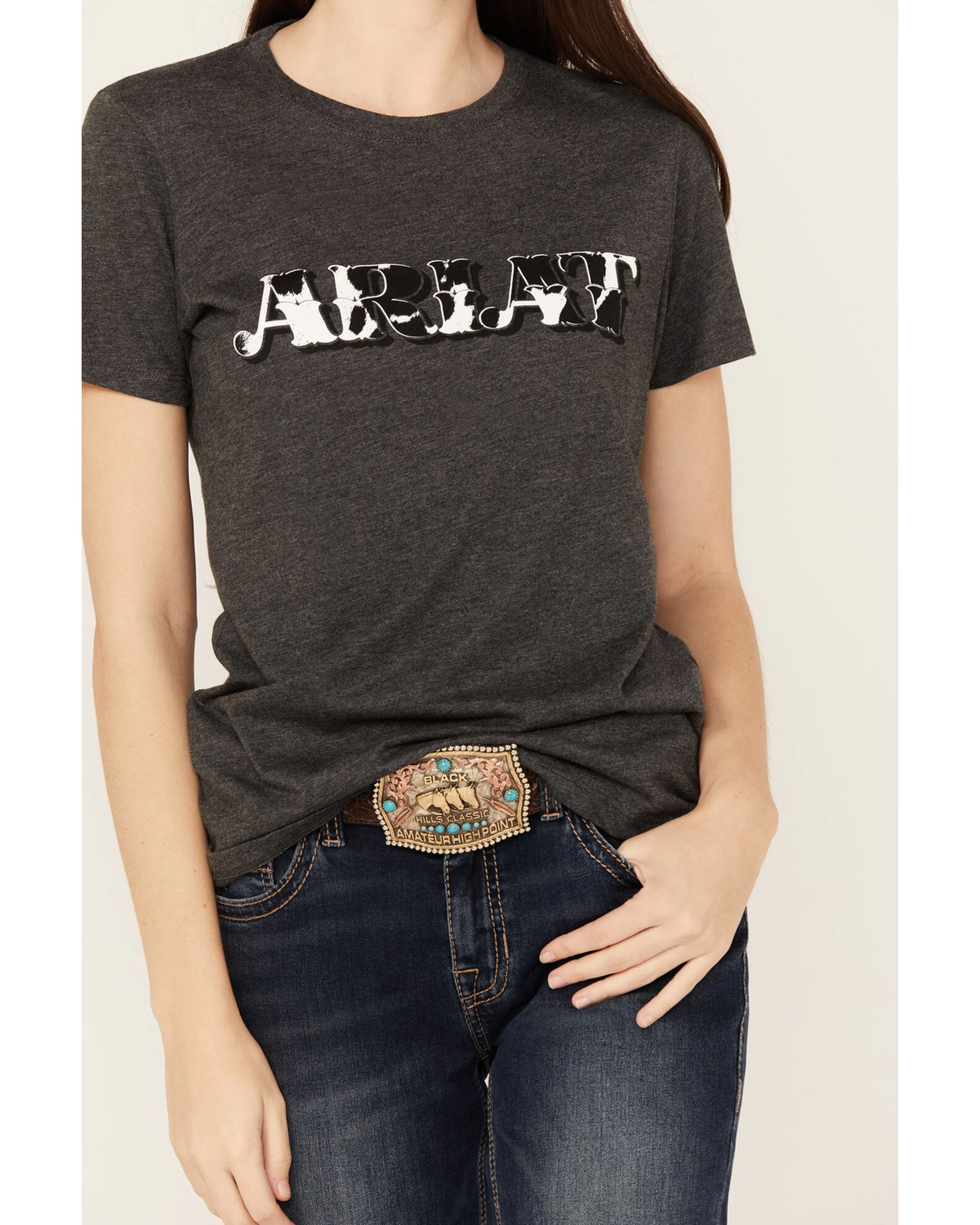 Ariat Women's Cow Print Logo Short Sleeve Graphic Tee 5 Ariat Women's Cow Print Logo Short Sleeve Graphic Tee - Image 3