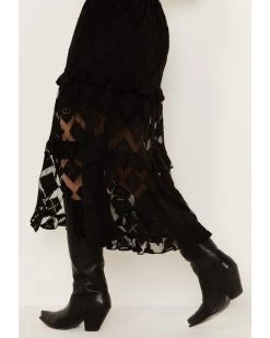 Shyanne Women's Diamond Embroidered Mesh Skirt -Western Fashion 2000386670 001 P4