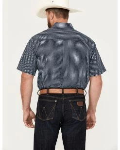Cinch Men's Mini Square Geo Print Short Sleeve Button-Down Western Shirt  -Western Fashion 2000386924 410 P4