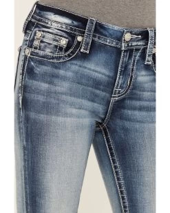 Miss Me Women's Dark Wash Mid Rise Non-Flap Dream Catcher Bootcut Jeans -Western Fashion 2000387024 416 P4