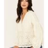 Miss Me Women's Crochet Long Sleeve Top -Western Fashion 2000387327 110 P1