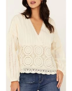 Miss Me Women's Crochet Long Sleeve Top -Western Fashion 2000387327 110 P3