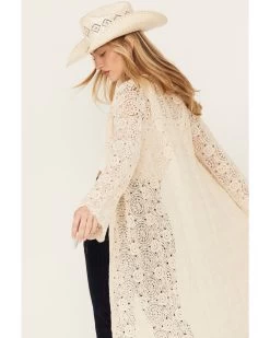 Miss Me Women's Crochet Long Sleeve Duster -Western Fashion 2000387332 110 P4