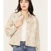 Free People Women's Floral Printed Denim Jacket 2 Free People Women's Floral Printed Denim Jacket -Western Fashion 2000387533 103 P1