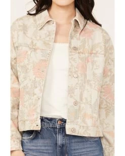 Free People Women's Floral Printed Denim Jacket -Western Fashion 2000387533 103 P3