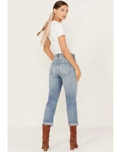 Lucky Brand Women's Medium Wash Mid Rise Boy Straight Jeans -Western Fashion 2000388109 414 P3