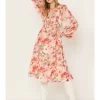 Flying Tomato Women's Floral Print Long Sleeve Midi Dress -Western Fashion 2000388710 650 P1