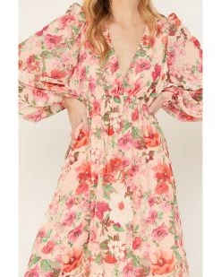 Flying Tomato Women's Floral Print Long Sleeve Midi Dress -Western Fashion 2000388710 650 P3