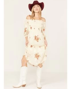 Wild Moss Women's Jacquard Smocked Front Dress