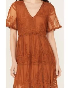 Shyanne Women's Floral Lace Split Leg Maxi Dress 8 Shyanne Women's Floral Lace Split Leg Maxi Dress -Western Fashion 2000389089 200 P3