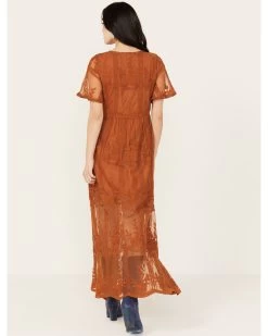 Shyanne Women's Floral Lace Split Leg Maxi Dress 9 Shyanne Women's Floral Lace Split Leg Maxi Dress -Western Fashion 2000389089 200 P4