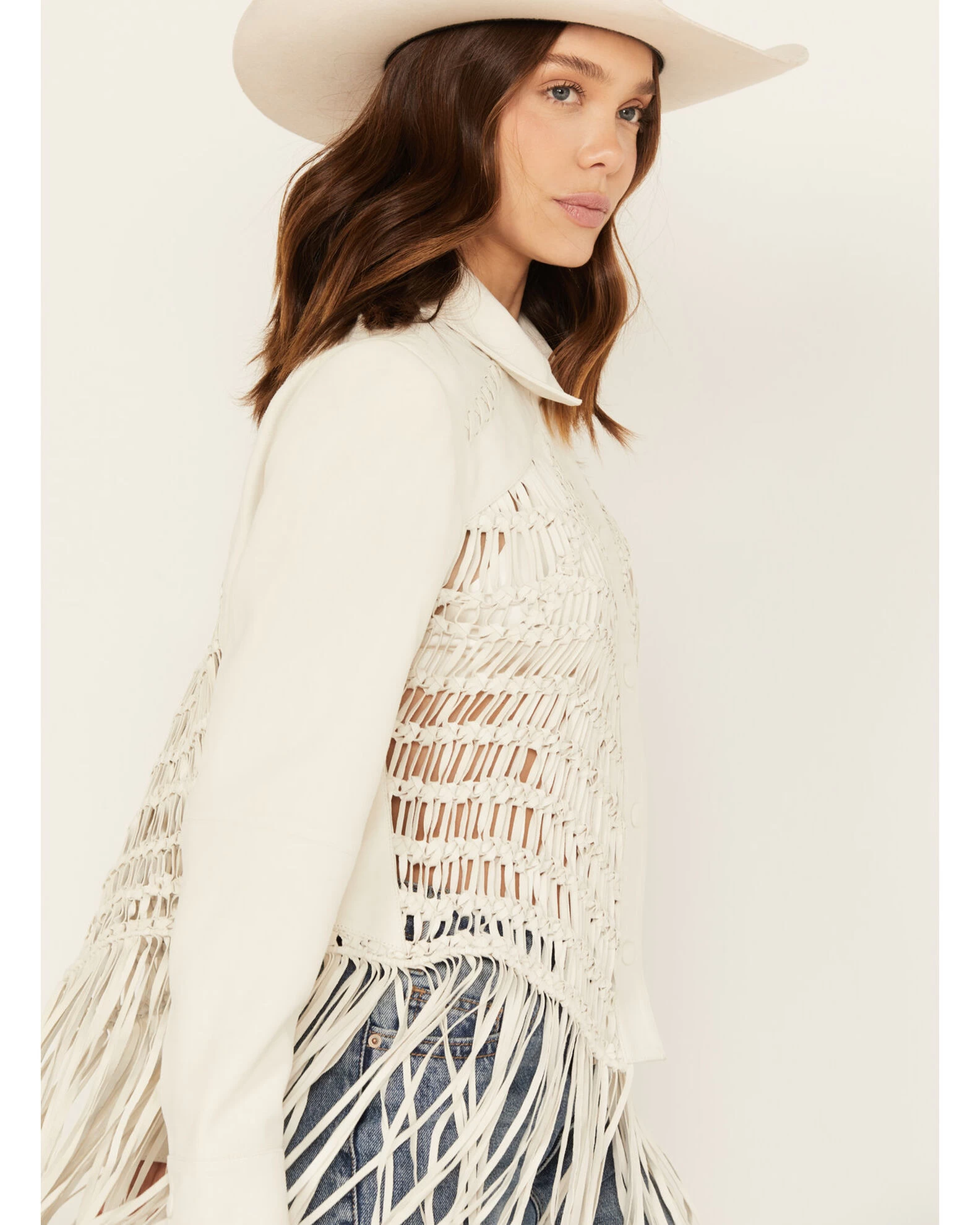 Wonderwest Women's Macrame Back Long Sleeve Snap Shirt 4 Wonderwest Women's Macrame Back Long Sleeve Snap Shirt - Image 2