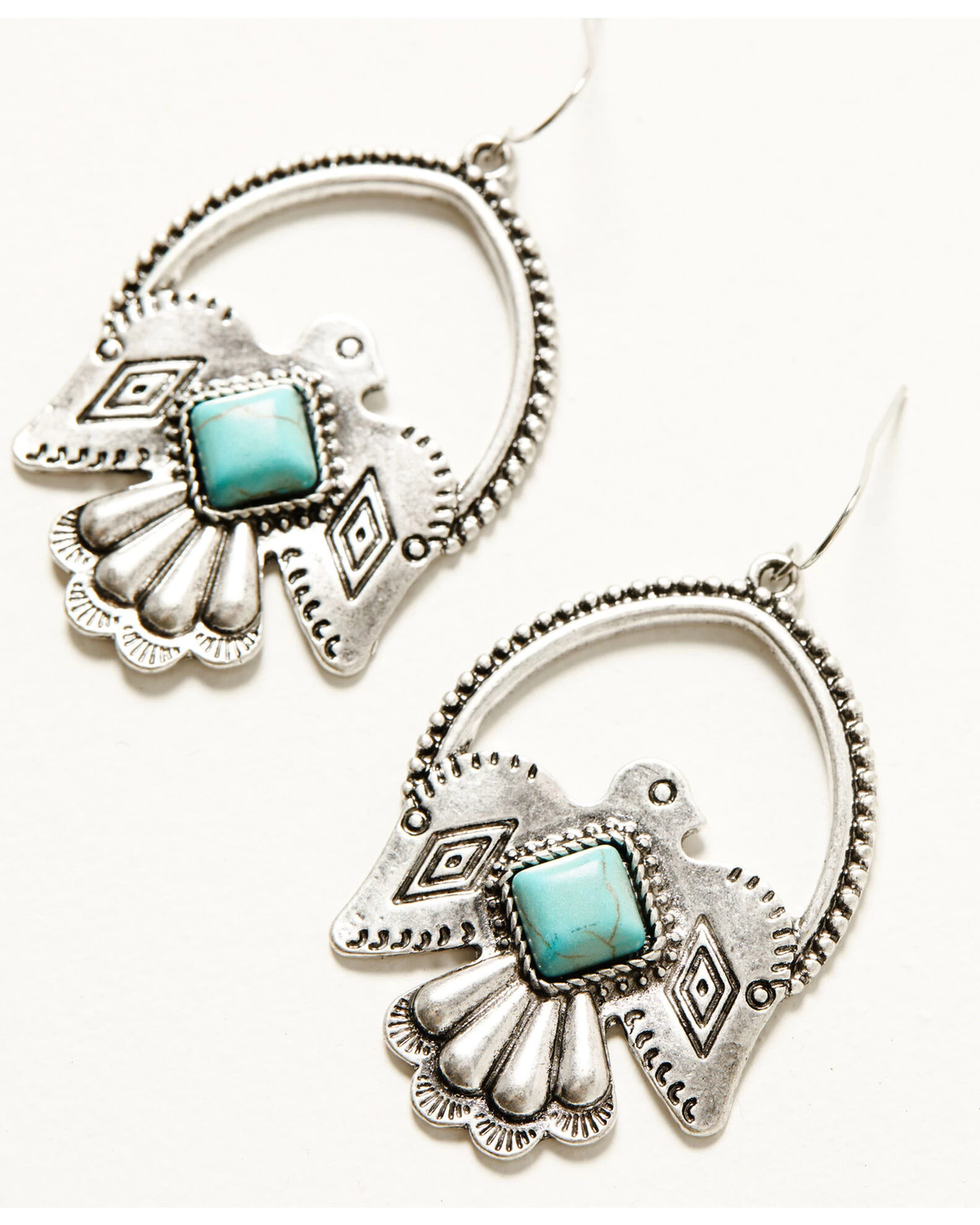 Cowgirl Confetti Women's Silver & Turquoise Thunderbird Just Fly Earrings 4 Cowgirl Confetti Women's Silver & Turquoise Thunderbird Just Fly Earrings - Image 2