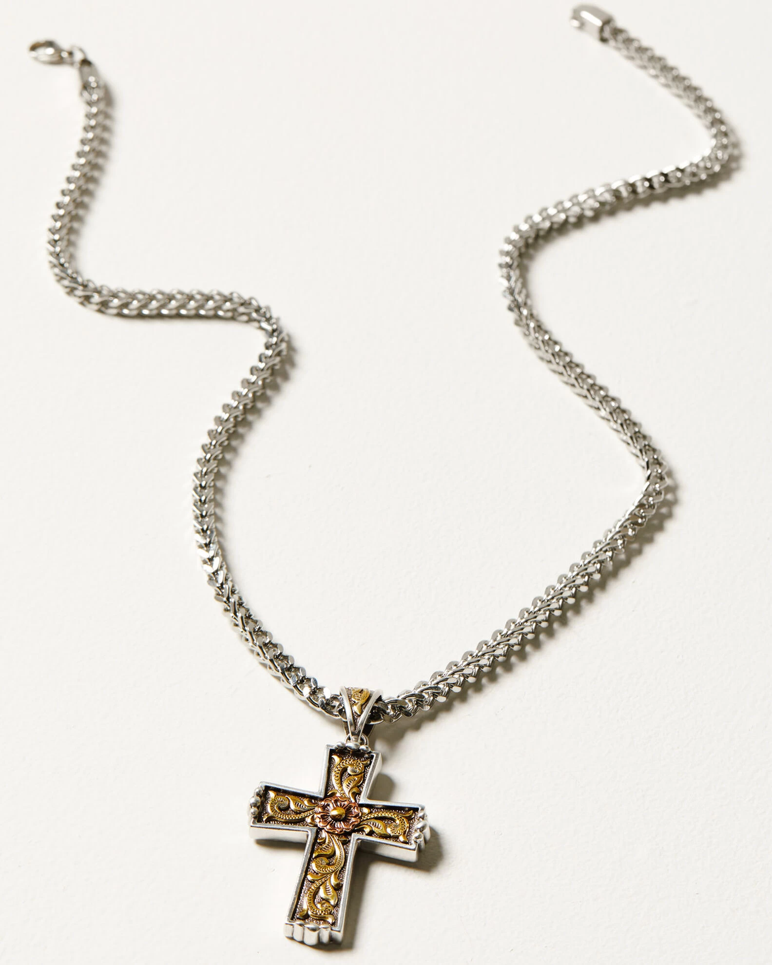 M & F Western Men's Twister Antique Cross Necklace 3 M & F Western Men's Twister Antique Cross Necklace