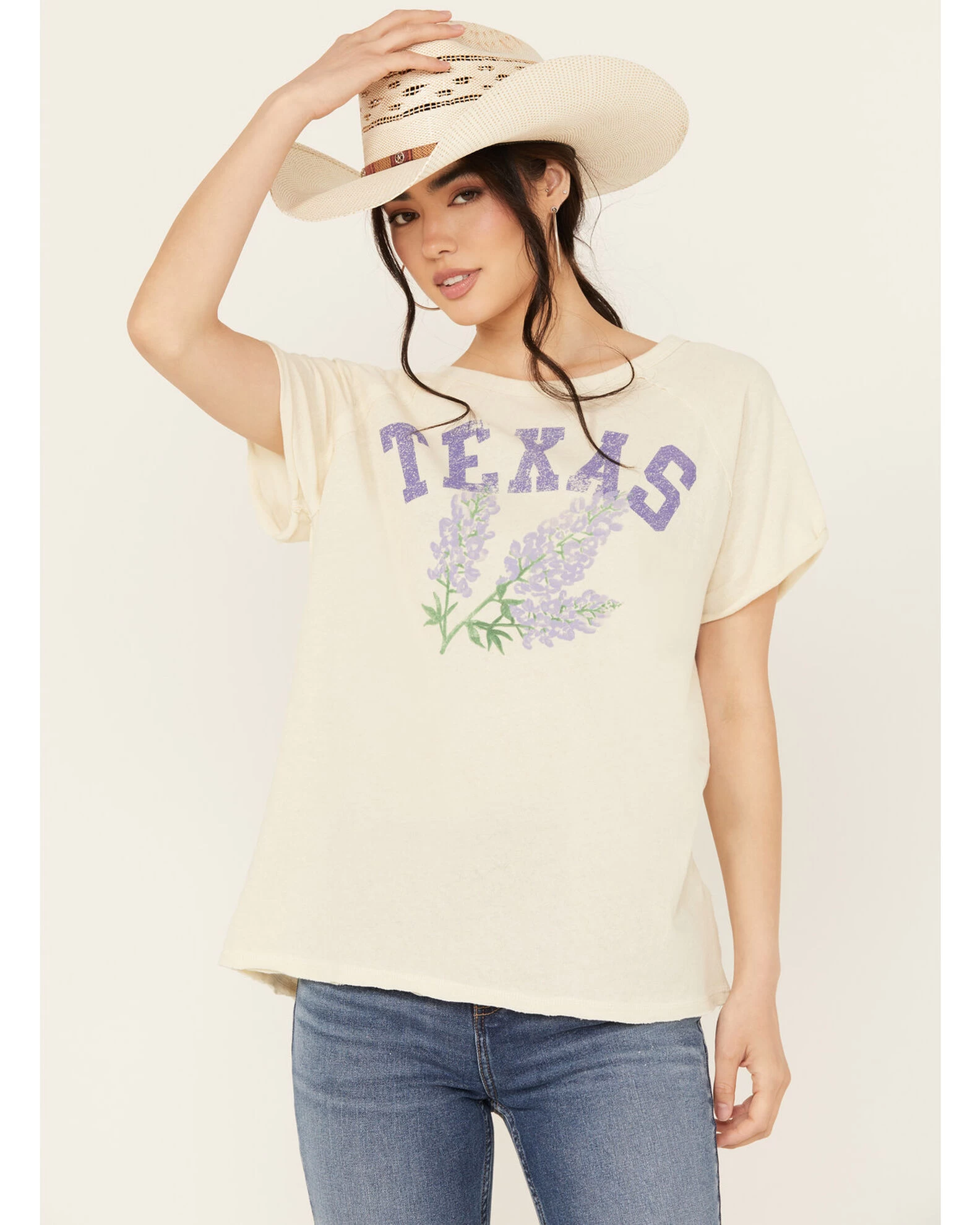 Free People Women's Texas State Flower Short Sleeve Graphic Tee 3 Free People Women's Texas State Flower Short Sleeve Graphic Tee