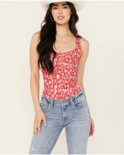 Free People Women's Clean Lines Printed Bodysuit 