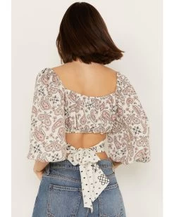 Beyond The Radar Women's Bandana Print Tie Back Top -Western Fashion 2000392300 103 P4