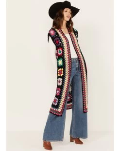 Revel Women's Crochet Sleeveless Midi Kimono -Western Fashion 2000393313 001 P2