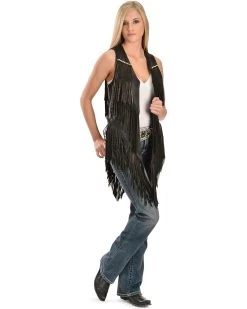 Kobler Leather Women's Yucaipa Fringe & Rhinestone Leather Vest 11 Kobler Leather Women's Yucaipa Fringe & Rhinestone Leather Vest -Western Fashion 225J37 89 D2