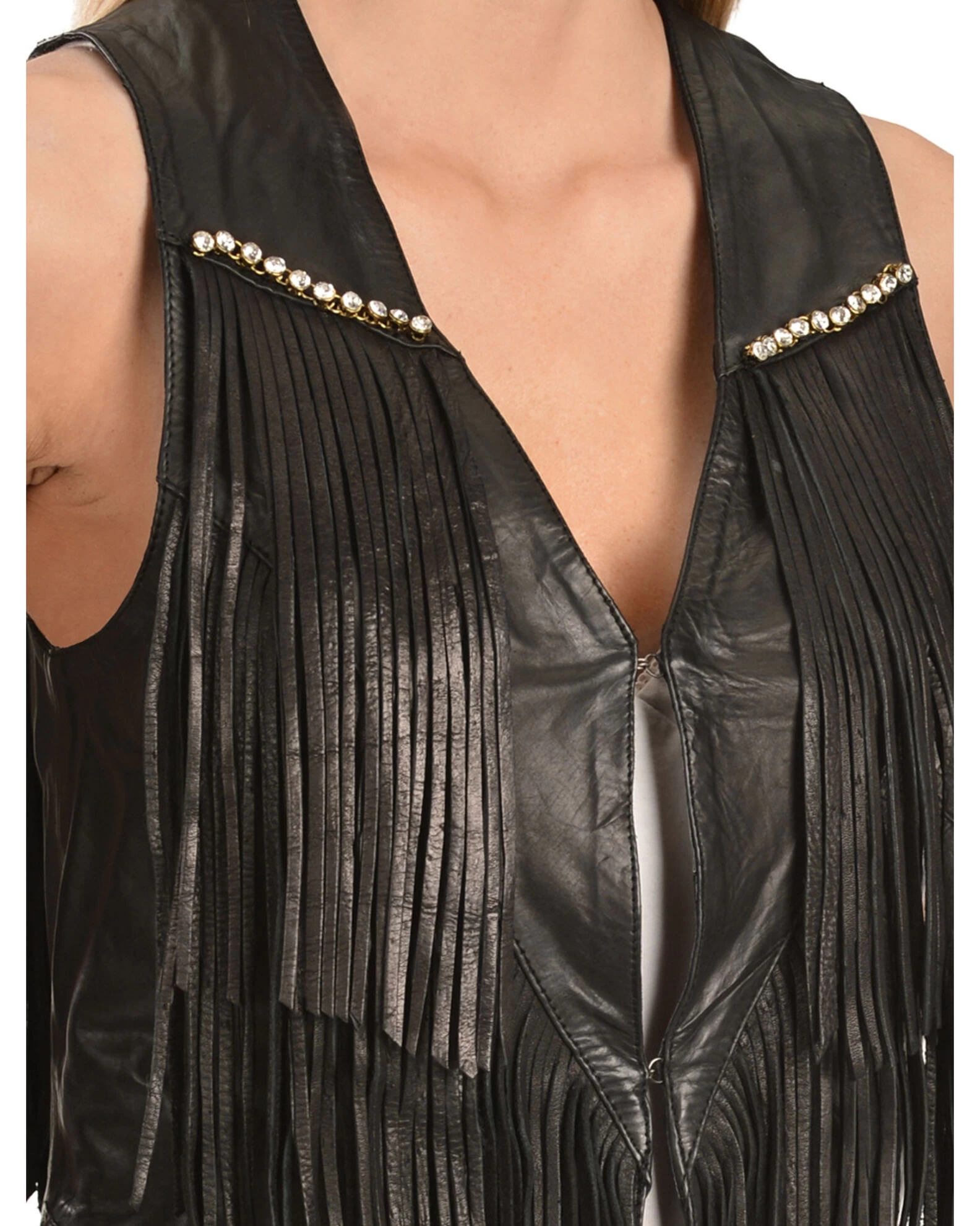 Kobler Leather Women's Yucaipa Fringe & Rhinestone Leather Vest 7 Kobler Leather Women's Yucaipa Fringe & Rhinestone Leather Vest - Image 5