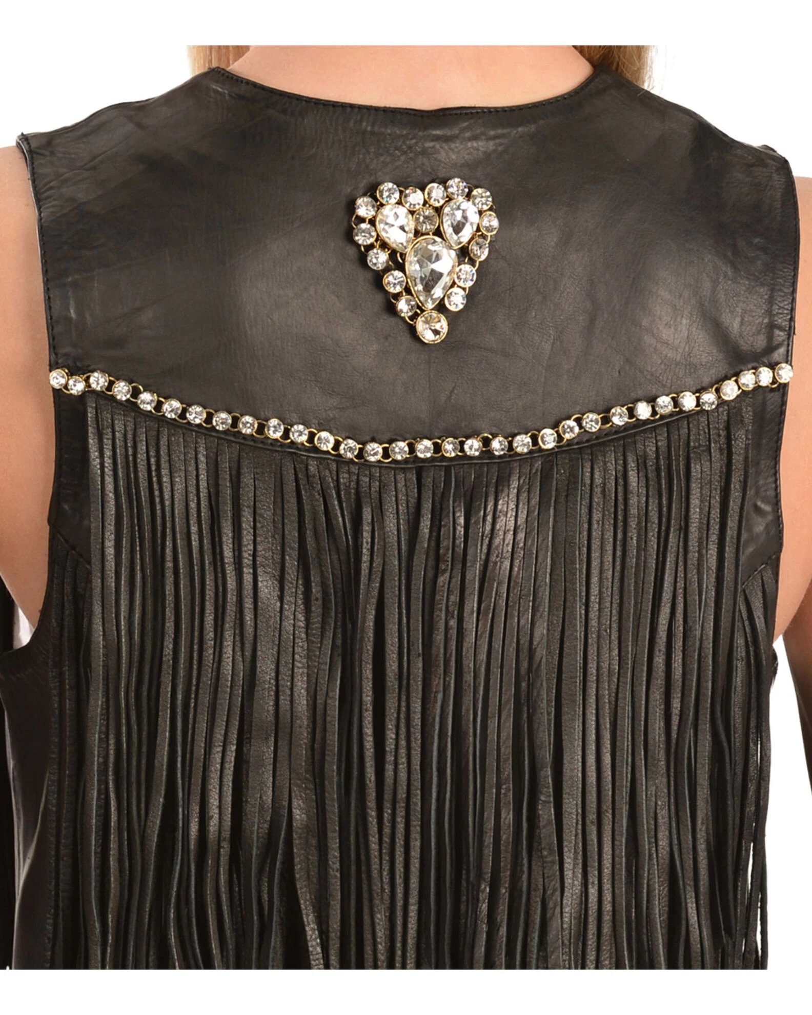 Kobler Leather Women's Yucaipa Fringe & Rhinestone Leather Vest 8 Kobler Leather Women's Yucaipa Fringe & Rhinestone Leather Vest - Image 6