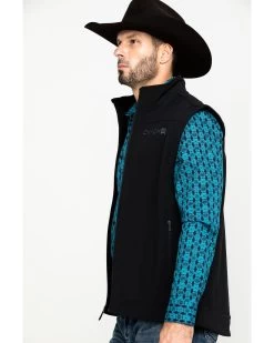 Cinch Men's Solid Bonded Softshell Zip Vest -Western Fashion 268878 89 P3