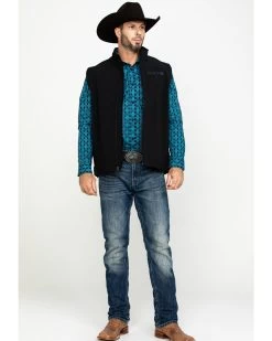 Cinch Men's Solid Bonded Softshell Zip Vest -Western Fashion 268878 89 P6