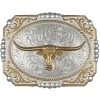 Montana Silversmiths Dual-Tone Cowboy Cameo Longhorn Buckle -Western Fashion 290845 03 P1