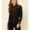 Scully Women's Floral Embroidered Long Sleeve Western Shirt -Western Fashion 658137 89 P1